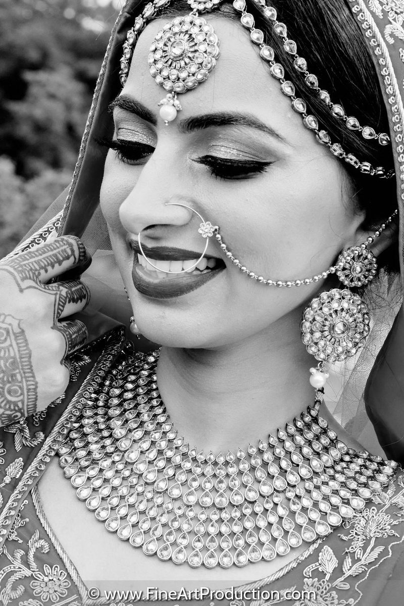 Bridal portrait in golden light