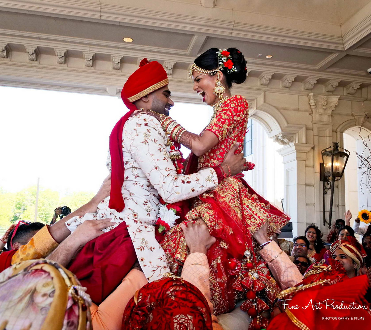 Candid moment of joy during the baraat