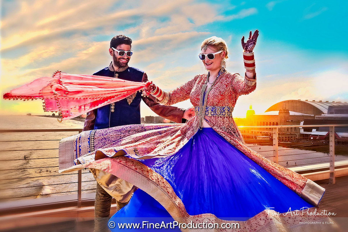 Indian wedding couple portrait — Indian wedding photography by Fine Art Production